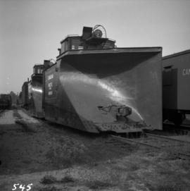 Two C.P.R. snowplows in Coquitlam yards