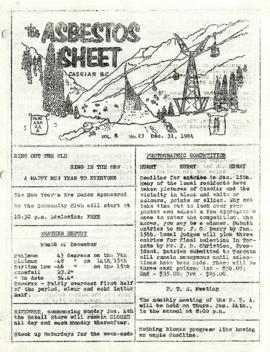 The Asbestos Sheet 31 Dec. 1964