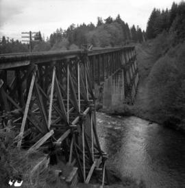 C.P.R. trestle bridge on Vancouver Island