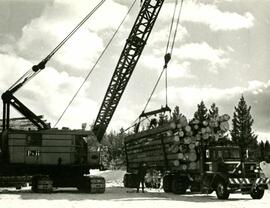 The Pas Lumber company Anzac mill crane
