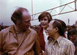 Iona Campagnolo with Pierre Trudeau and man