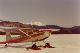 Airplane on snow covered Weissner Lake