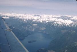 Aerial view of Pitt Lake in the lower Fraser Valley