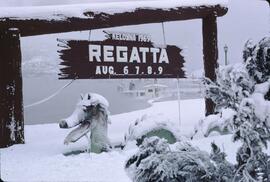 Ogopogo in winter at Kelowna City Park