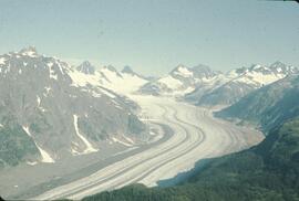Aerial view of glacier at Galore Creek