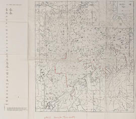 Aleza Lake Forest map with forest cover labels annotated to show 1995 sample transects