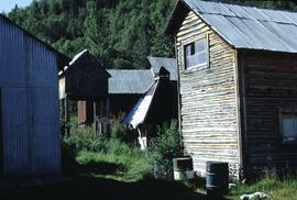 Buildings of old fort at Dease Lake