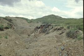 Trenching for mineral exploration at Zechtoo Mountain