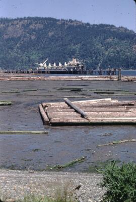 Freighter and booming area in Qualicum