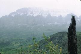 Snowstorm on mountains at Wigwam River