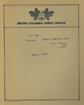 E.P. 373 - Ecology: Spruce-Balsam Type, Aleza Lake