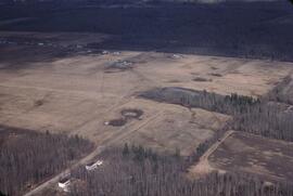 View of farmland in the Prince George and Quesnel area from the air