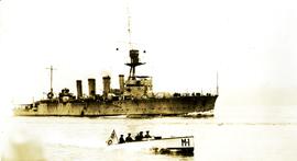 H.M.A.S. Adelaide light cruiser warship at Vancouver with 1924 Special Service Squadron