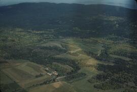View of farmland in the Prince George and Quesnel area from the air