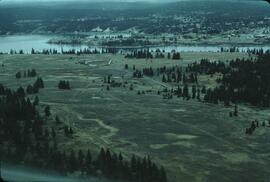 View of corral near Invermere from airplane