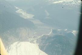 Aerial view of glaciated valley at Galore Creek