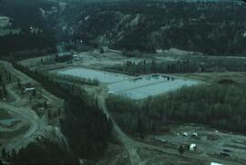 View of Invermere's sewage lagoons from airplane