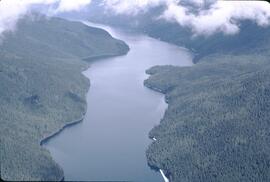 Aerial view of Clearwater Lake and surrounding forest