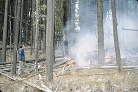 John Jungen near forest fire at Placer Mountain