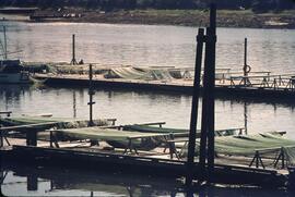 Fishing nets drying on docks at Port Edward
