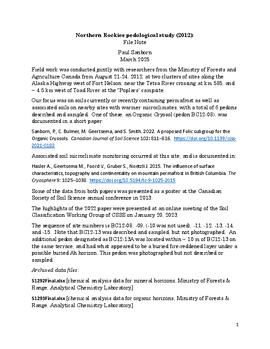 Northern Rockies pedological study