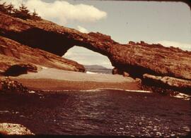 Hole in the Wall on the shoreline at Tsusiat Falls on the West Coast Trail
