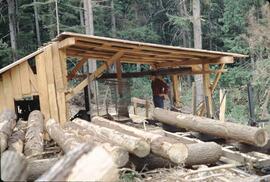 Portable sawmill at Corya Creek