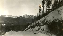 View of Snowy Mountains from a Road in Northern BC
