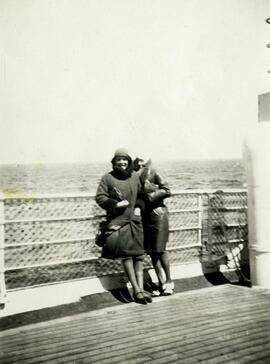 Norah Banbery Doherty and Marie on board ship to Canada