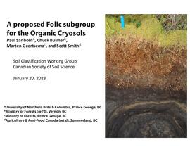 A proposed Folic subgroup for the Organic Cryosols (presentation slides)