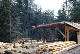 Portable sawmill at Corya Creek