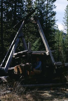 Win Arlidge in Model A winch, Kindersly Creek