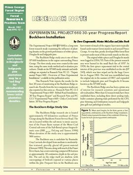 Forest Research Note #PG-12-1: "Experimental Project 660 - 30-year Progress Report - Buckhorn Installation"
