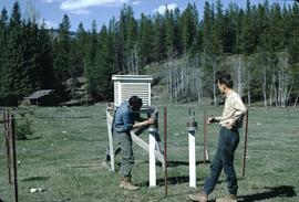Udo Wittneben and John Jungen at Canada Land Inventory climate station, Wasa