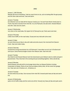 Diary of Willard Freer - January 1, 1962 to December 31, 1963 - Transcript