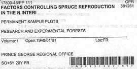 PP 111 - Factors Controlling Spruce Reproduction in the Northern Interior