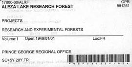 Aleza Lake Research Forest Projects