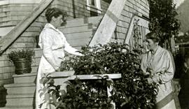 Bertha Collison with her sister Rose at Collison home in Prince Rupert, BC