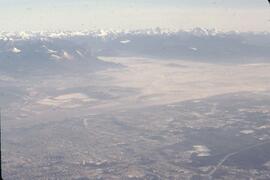 Aerial view of Lower Fraser Valley in winter