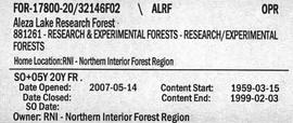 Aleza Lake Research Forest - Volume 2