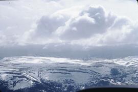 Aerial view of snowy alpine landscape at China Head Mountain