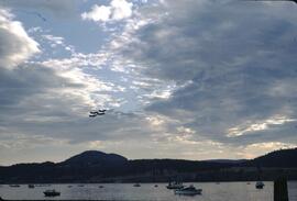 Blue Angels flying over the Kelowna regatta parade
