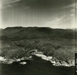 Aerial photograph of West Coast Trail at Nitinat Narrows