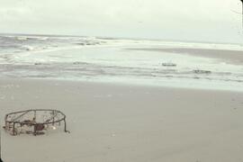 Crab trap on beach at Tow Hill