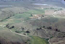Aerial view of Gang Ranch along the Chilcotin River