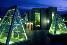 UNBC campus at night