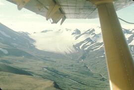 Aerial view of alpine glacier in south Spectrum Range