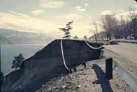 Landslide (slump) in Glaciolacustrine silts onto highway near Summerland