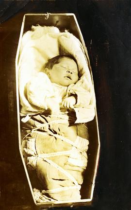 Nisga infant in 'papoose' carrier