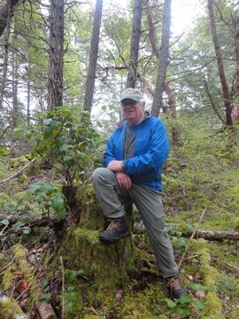 Gary Runka hiking on Southern Vancouver Island